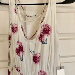 *SOLD* White with Pink Floral Detailing Sundress